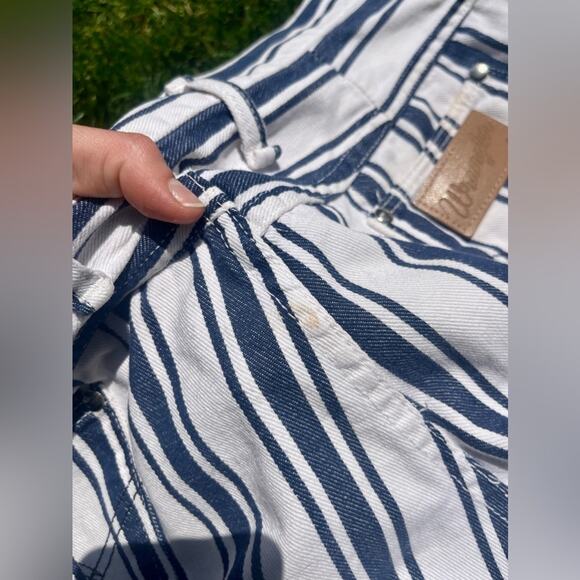 60s Vintage Wrangler Misses Striped Button Fly Jeans - Picture 5 of 13